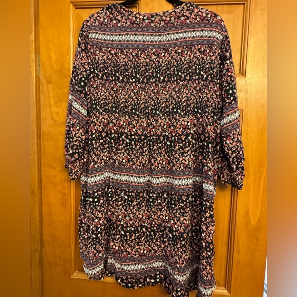 Knox Rose Button Front Peasant Floral Dress, XXL - Picture 3 of 4